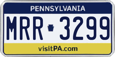 PA license plate MRR3299