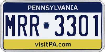 PA license plate MRR3301