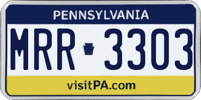 PA license plate MRR3303