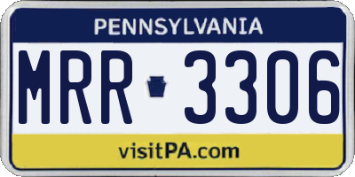 PA license plate MRR3306