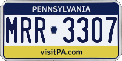 PA license plate MRR3307