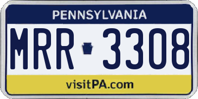 PA license plate MRR3308