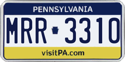 PA license plate MRR3310