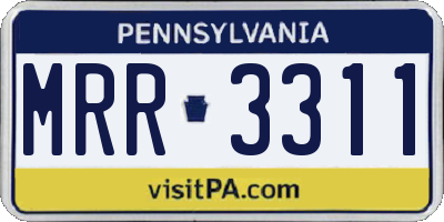 PA license plate MRR3311