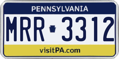 PA license plate MRR3312