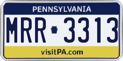 PA license plate MRR3313