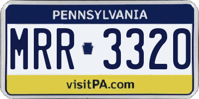 PA license plate MRR3320