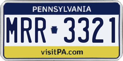 PA license plate MRR3321