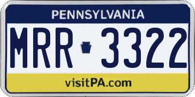 PA license plate MRR3322