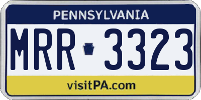 PA license plate MRR3323