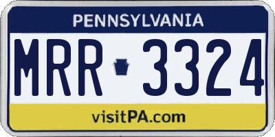 PA license plate MRR3324