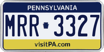 PA license plate MRR3327