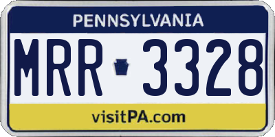PA license plate MRR3328