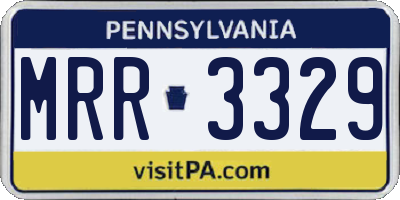 PA license plate MRR3329