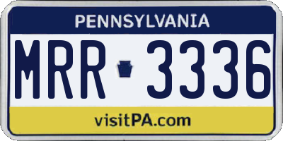 PA license plate MRR3336