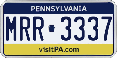 PA license plate MRR3337