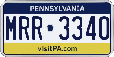 PA license plate MRR3340