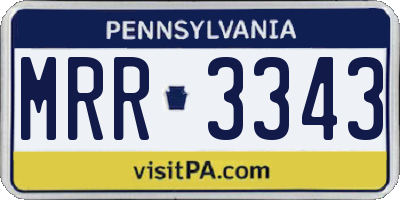 PA license plate MRR3343