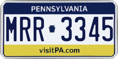 PA license plate MRR3345