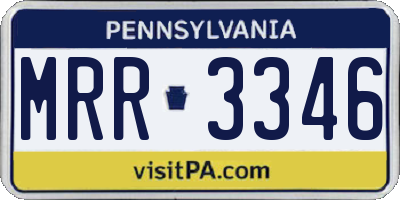 PA license plate MRR3346