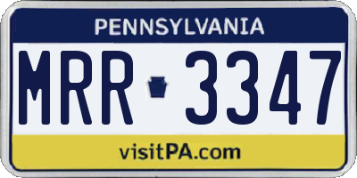 PA license plate MRR3347