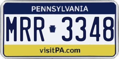 PA license plate MRR3348
