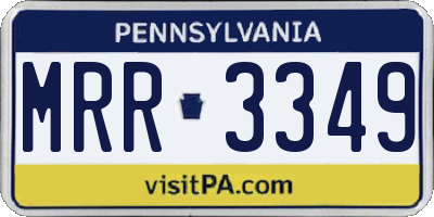 PA license plate MRR3349