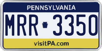 PA license plate MRR3350