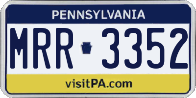 PA license plate MRR3352