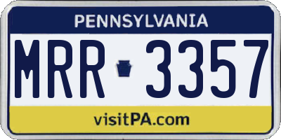 PA license plate MRR3357
