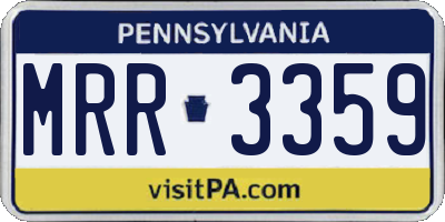 PA license plate MRR3359