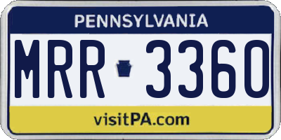 PA license plate MRR3360