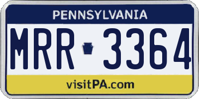 PA license plate MRR3364