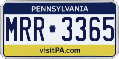 PA license plate MRR3365
