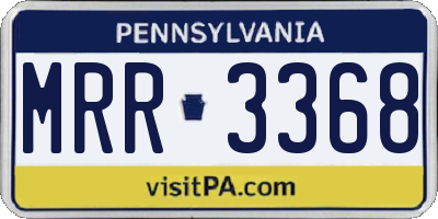 PA license plate MRR3368