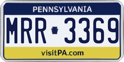 PA license plate MRR3369