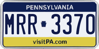 PA license plate MRR3370