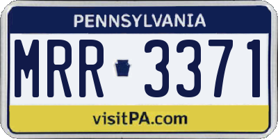PA license plate MRR3371