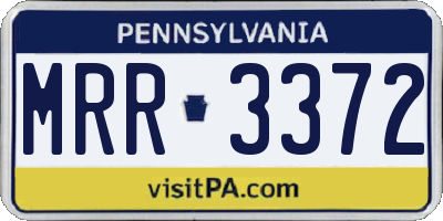 PA license plate MRR3372