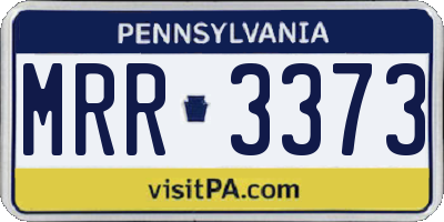 PA license plate MRR3373