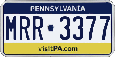 PA license plate MRR3377