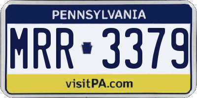 PA license plate MRR3379