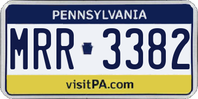 PA license plate MRR3382