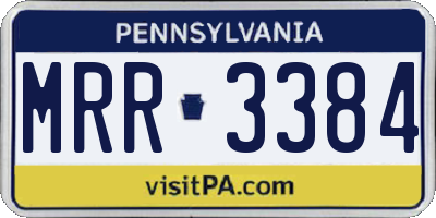PA license plate MRR3384