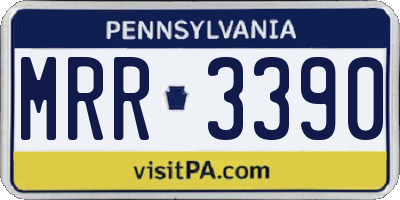 PA license plate MRR3390