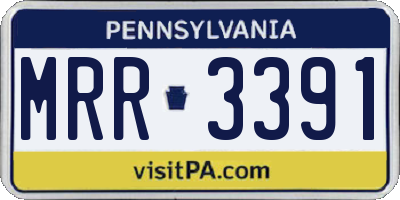 PA license plate MRR3391
