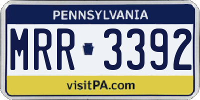PA license plate MRR3392