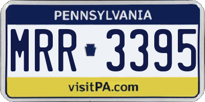 PA license plate MRR3395