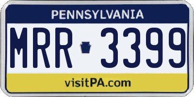 PA license plate MRR3399
