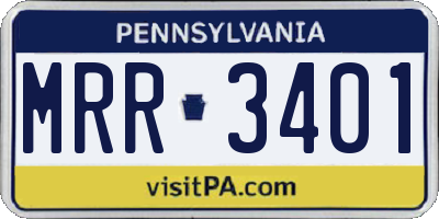 PA license plate MRR3401